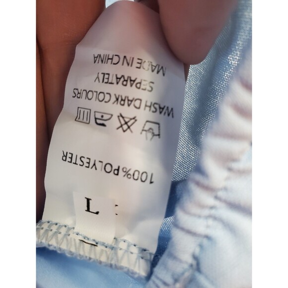 NWOT- Large Light Blue Crop Top and Matching Pants - Picture 3 of 6